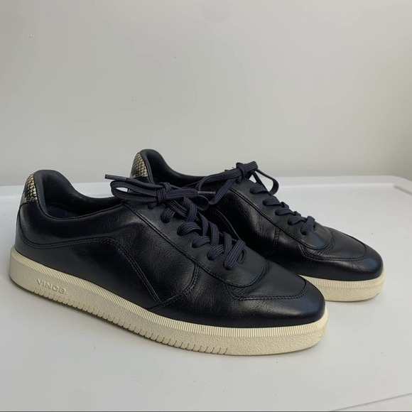 Vince navy leather sneakers‎ size 9 - Picture 2 of 8